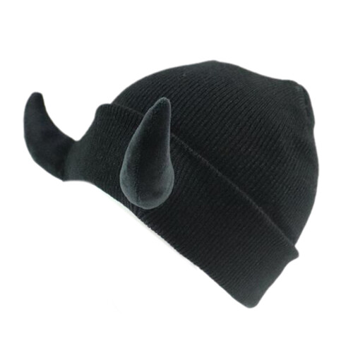 Y2K Knitting Cap Breathable Pullover Beanie Hat-black cap noire