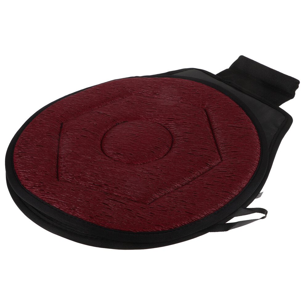 Solustre Car Swivel Seat Cushion Dark Red 1Set 17X15x0.4in