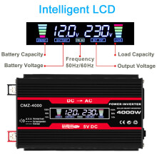4000W Peak Power Modified Sine Inverter 12V to 220V 300W with USB & LED Display