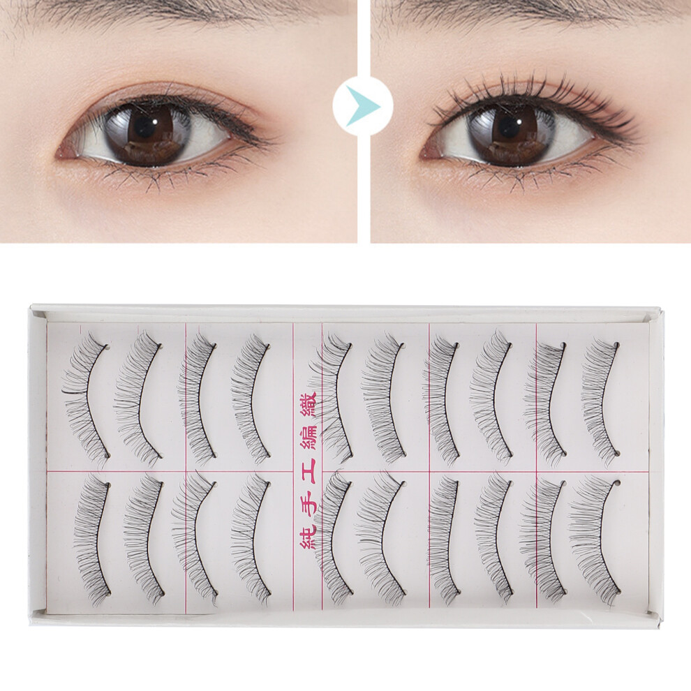 10 Pairs 3D Handmade Natural Look Cross False Eyelashes For Makeup217