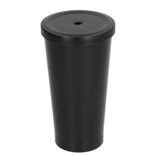 Bicchiere termico da 500 ml, coperchio con cannuccia, 10x18x6,5 cm, Nero 2