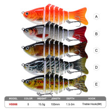10cm Multi-Jointed Fishing Lure 15.5g Slow Sinking Hard Bait