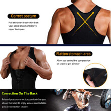 Men's Slimming Body Shaper Tank Top with Zipper, Tummy Control, S-XXXL