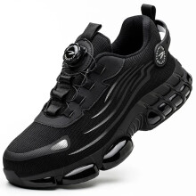 (Black, 42 (8 UK)) Men Safety Shoes Work Trainers Steel Toe Cap Lightweight Hiking Boots Heavy Duty
