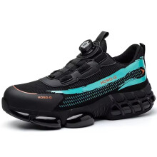 (Black and Blue, 40 (6.5 UK)) Men Safety Shoes Work Trainers Steel Toe Cap Lightweight Hiking Boots Heavy Duty