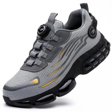 (Gray, 44 (9.5 UK)) Men Safety Shoes Work Trainers Steel Toe Cap Lightweight Hiking Boots Heavy Duty