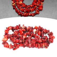 Perles irrégulières en corail rouge DIY pour collier