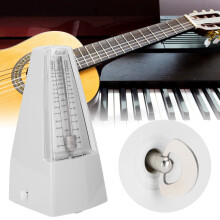 Durable White Mechanical Metronome for All Instruments Pyramid Design