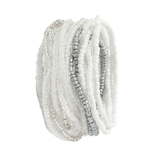 Stylish White  Bead Bracelets Distinctive White Beaded Bracelet