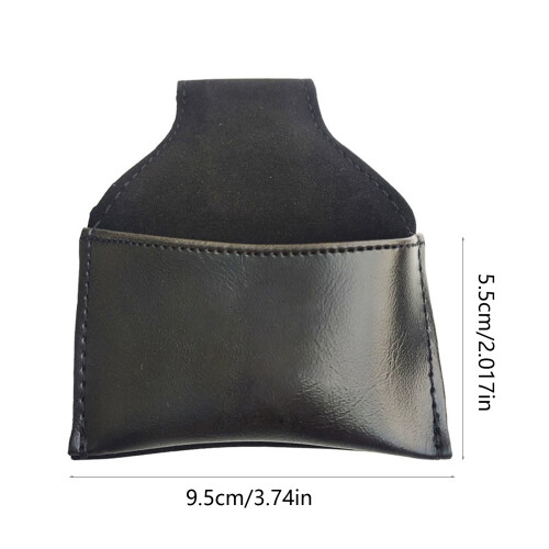 PU Leather Billiard Chalk Pouch Billiard Snooker-Black 2