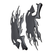 Black 3D Flame Skull Fuel Tank Decor Stickers - Easy to Apply