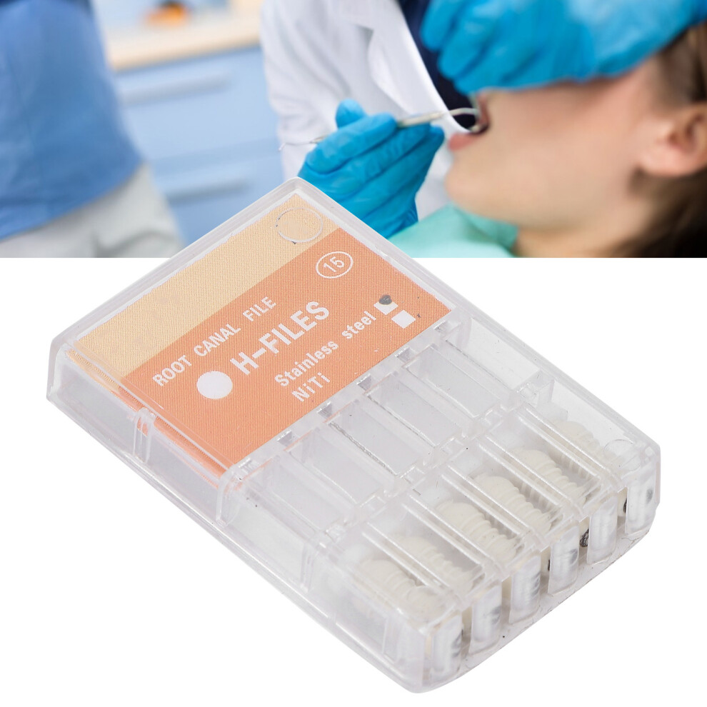 Stainless Steel Root Canal Files 21mm 0.8in 6pcs Dental Tool
