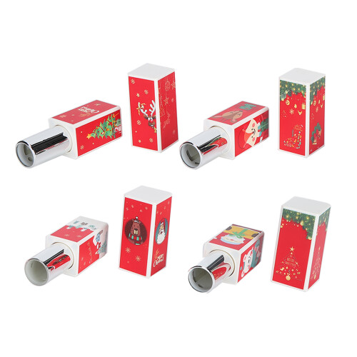 4pcs Square Shape DIY Lipstick Tube, ABS Empty Lip Balm Container