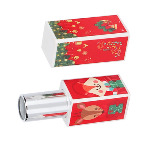 4pcs Square Shape DIY Lipstick Tube, ABS Empty Lip Balm Container 2