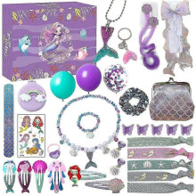 (XT-95-1)Countdown Advent Calendar Mermaid Girl Decorative Accessory Set Blind Box Toy Christmas Mystery Gift