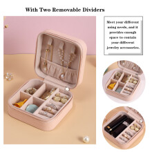 Small Leather Jewelry Box Organizer for Rings Earrings Necklaces Black, 100*100*50mm