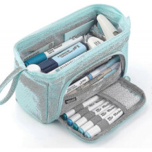 Pencil Case Large Capacity Pencil Pouch Handheld Pen Bag Cosmetic Portable Gift for Office School Teen Girl Boy Men Women Adult (blue)