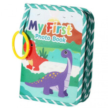 (Dinosaurs) Baby Photo Album, Baby Photo Album Holds, My First Soft Cloth Family Photos Book with Removable Hook, Washable Baby Cloth Book Photo Album