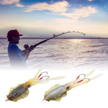 Sea Fishing Squid Lure with Durable Iron Hook Octopus Bait Black Finish