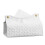 Tissue Box Cover Modern PU Leather Rectangular Tissue Box-White 1