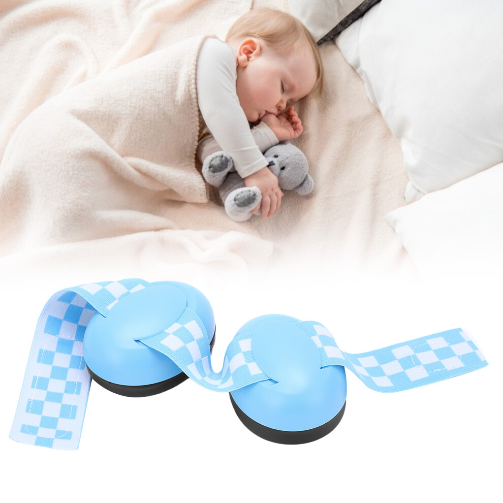 Baby Ear Muffs Elastic Headband Blue - Lightweight Noise Protection For Infants 3341358729401