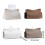 Tissue Box Cover Modern PU Leather Rectangular Tissue Box-White 4