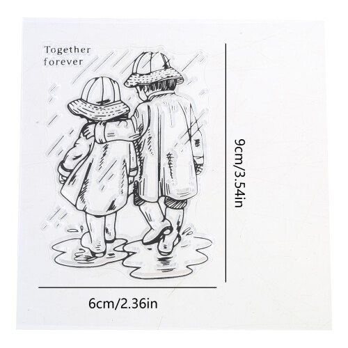 Forever Love Silicone Clear Stamp Boy & Girl Pattern-Clear 1
