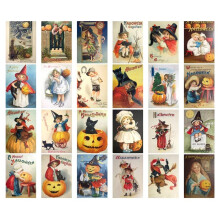 24 pièces/ensemble Halloween bricolage carte de voeux Message