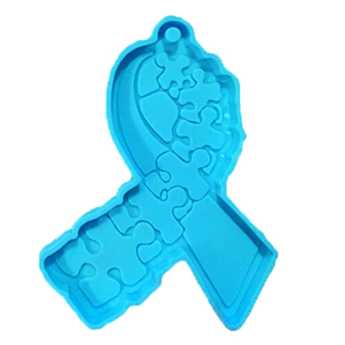 Moule de porte-clés en Silicone, ruban de sensibilisation, avec
