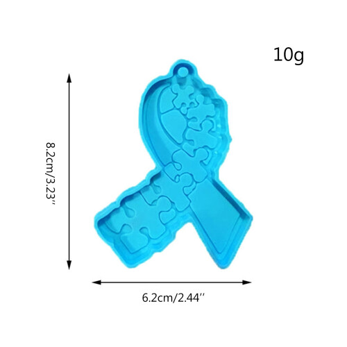 Moule de porte-clés en Silicone, ruban de sensibilisation, avec 2