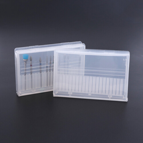 Boîte de rangement vide et transparente pour forets à ongles, 1