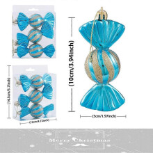 (Other,blue)3pcs/Box Christmas Ball Ornament Balice Ice Cream Candy Shapes Xmas Tree Hanging Pendants Home Party Navidad Christmas Decor