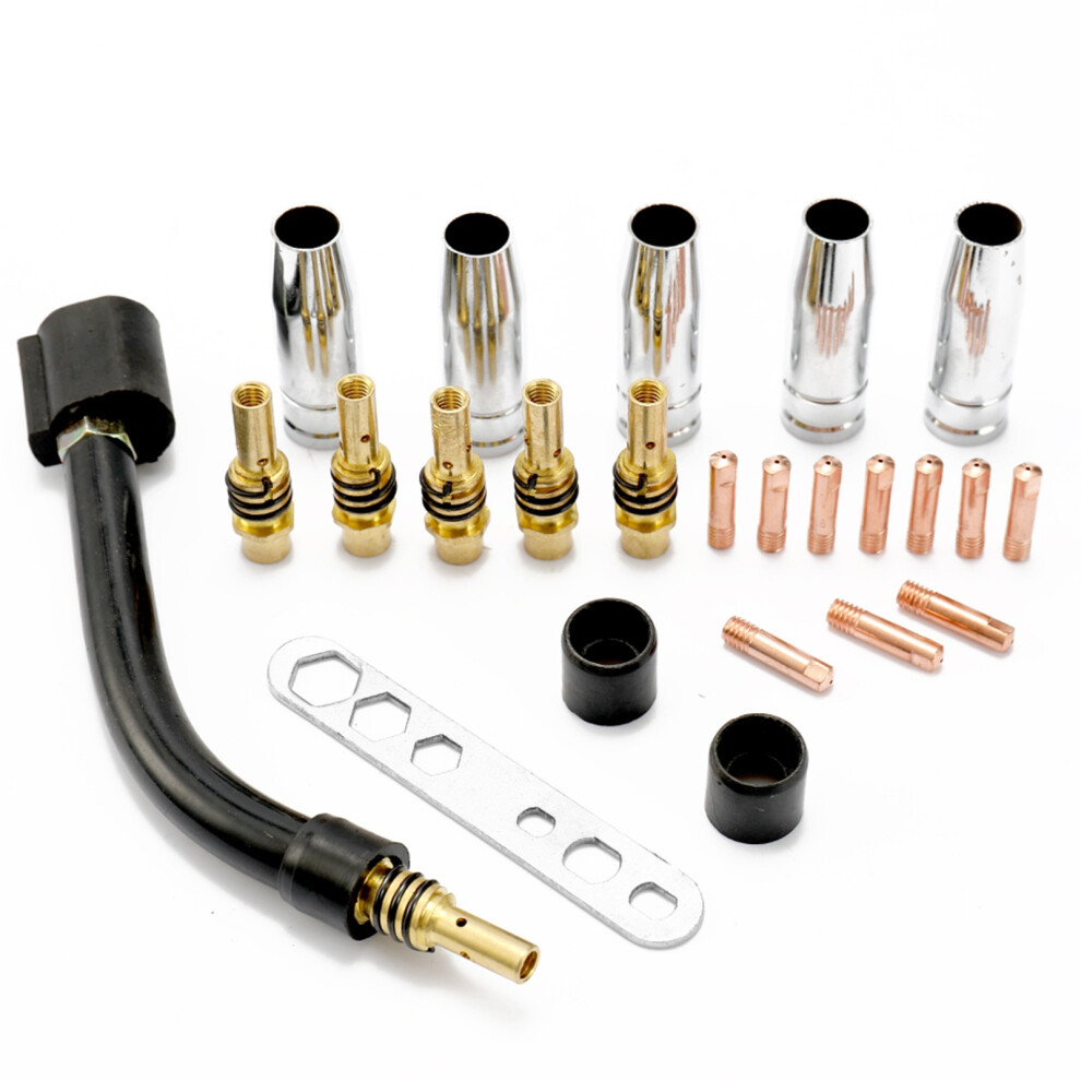 Mig Welding Torch Consumables 24Pcs Set Electrode Guard Cup Tips & Link Rods 7651358731240