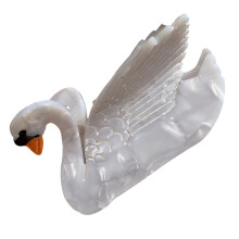 Animal Shape Claw Clip Acetate Hair Jaw Clips for-White Swan