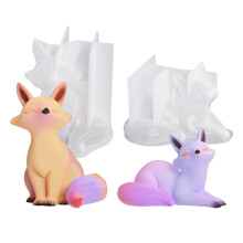 Foxes Epoxy Resin Mold 3D Animal Silicone Mould for Candle-suit