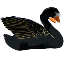 Animal Shape Acetate Hair Claw Clip Barrettes Women-Black Swan