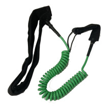 Waist Belt Leash Paddle Board Coiled Leash for Stand Up-Green