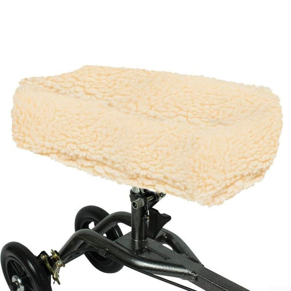 White Knee Scooter Pad Cover Lamb Velvet, 34X25x10 Cm, For Knee Scooter, Knee Walker Pad Cushion