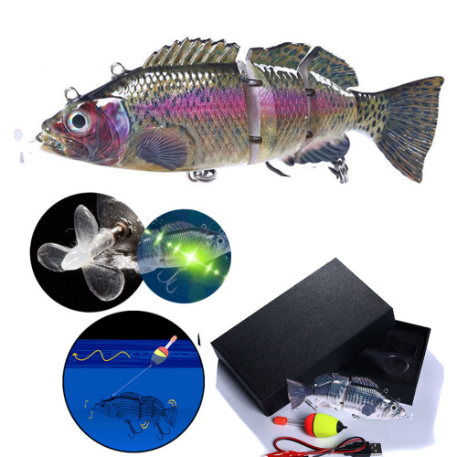 Reflective 3D Printed Electric Bait Lure with USB Charging and LED 1