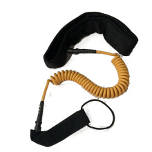 Adjustable Waist Belt with Paddle Board Coiled Leashes-Yellow