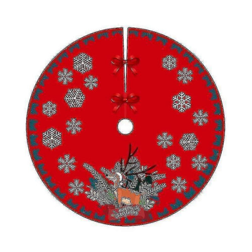 Beautiful Snowflake Pattern Tree Skirt Christmas Style Decorative Brushed Cloth Tree Carpet