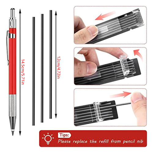 Welders Pencils with Refills Set for-4 pens plus 4 silver 2