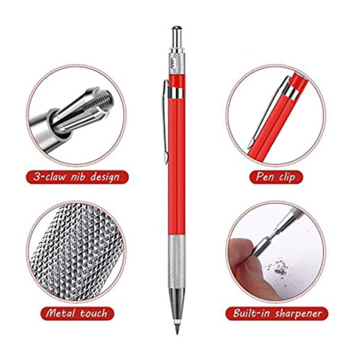 Welders Pencils with Refills Set for-4 pens plus 4 silver 1