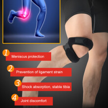 Adjustable Sport Knee Wrap Protector, Shock Absorption, One Size