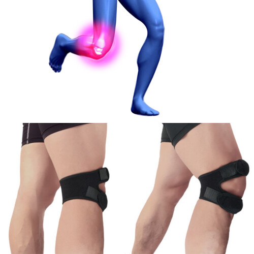 Adjustable Sport Knee Wrap Protector, Shock Absorption, One Size 1