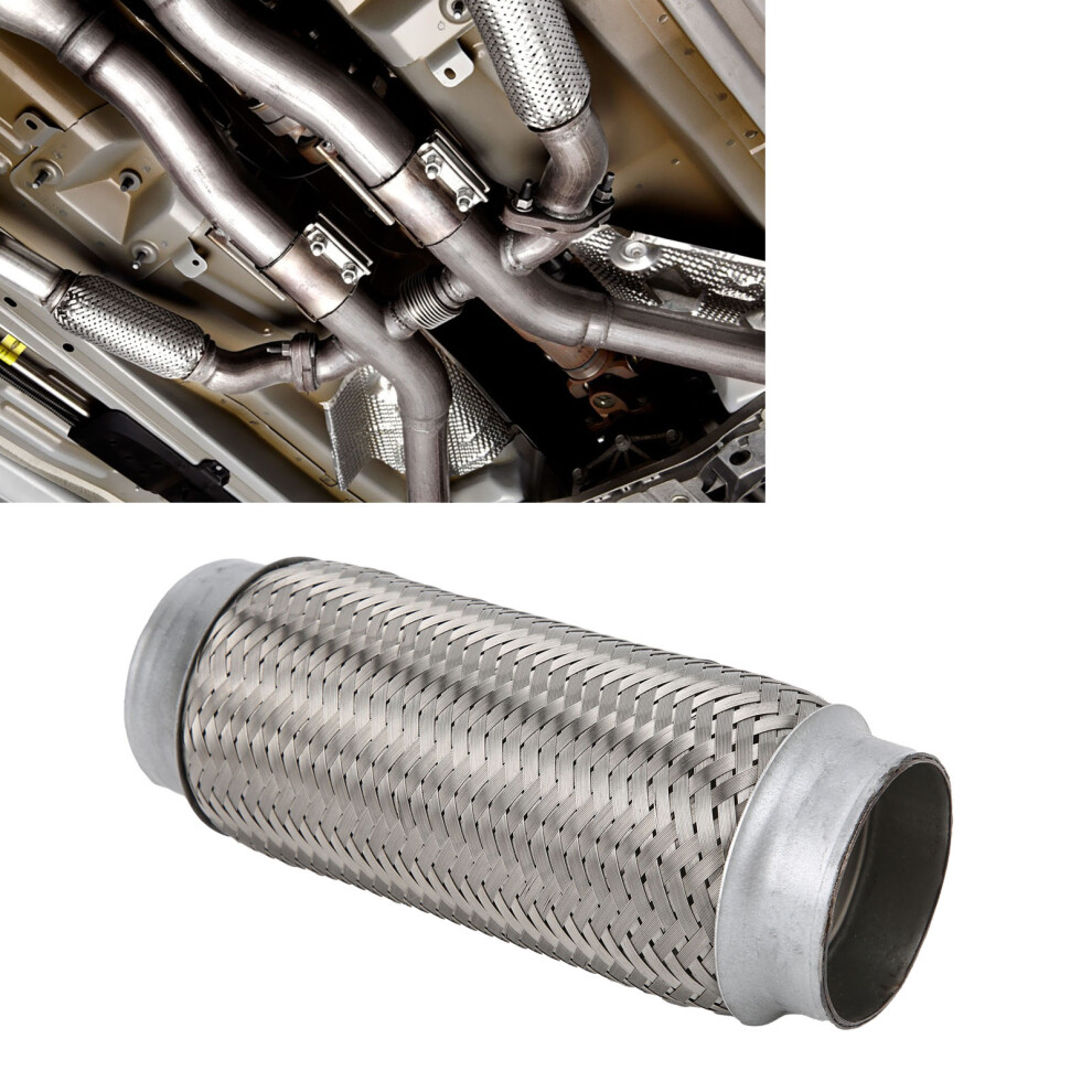 2.5X8in Stainless Exhaust Flex Pipe - Reduce Turbo Stress & Vibration 8371358732656