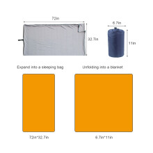 Multi-Purpose Fleece Sleeping Bag Liner - 183x166cm Camping Blanket