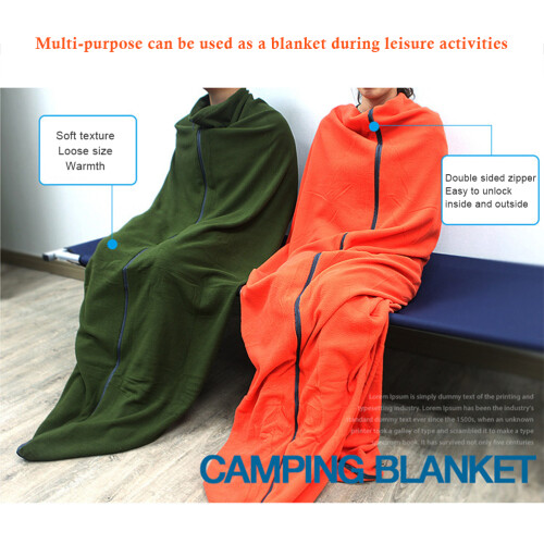 Multi-Purpose Fleece Sleeping Bag Liner - 183x166cm Camping Blanket 2