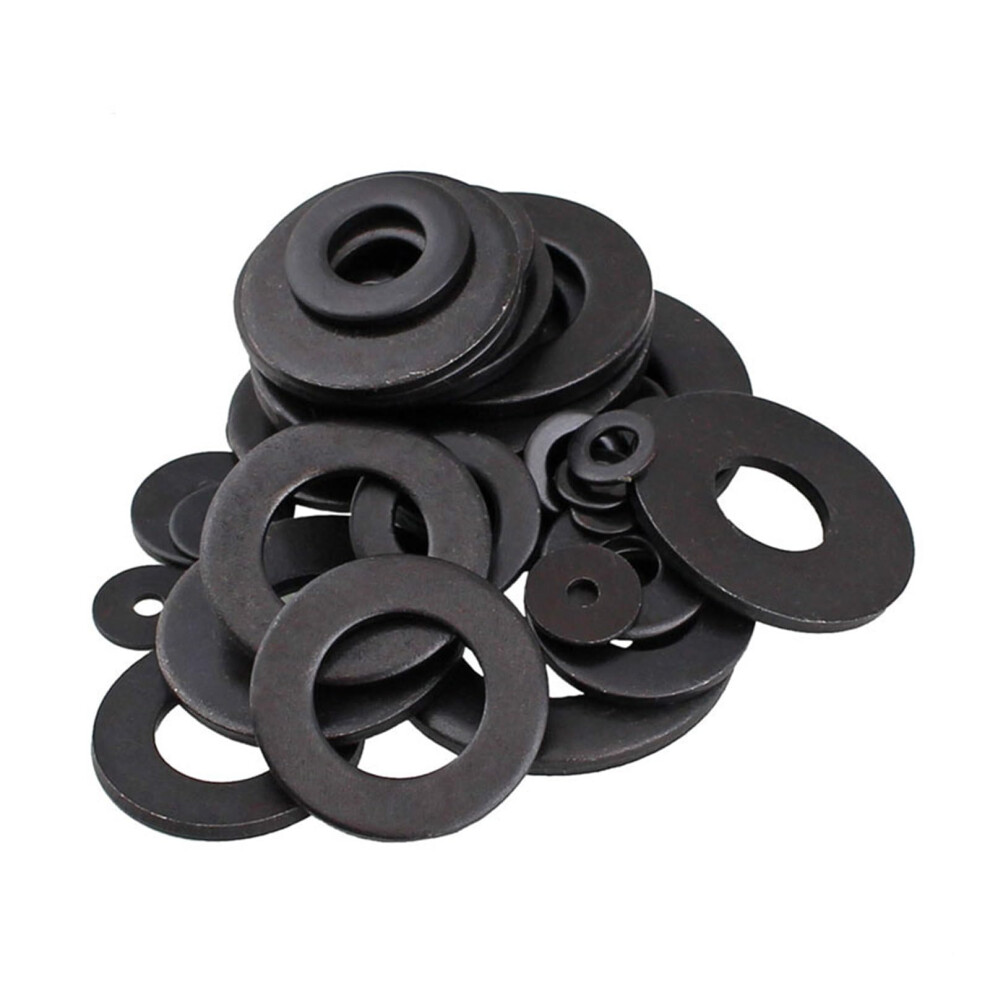 Flat Machine Washer Carbon Steel Plain Black M2 M2.5 M3 M4 M5 M6 M8 M10 20/50/100 Pcs Furniture Gaskets-image-OPC-PMSHZDB-NEW