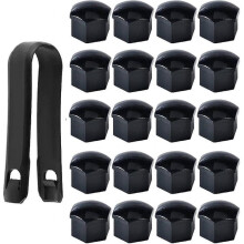 Wheel Nut Cap , Wheel Bolt Nut Caps Covers, Hexagonal Tire Nut Covers with Removal Tool Set for Cars,(20pcs, Black)